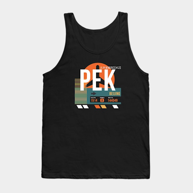 Beijing (PEK) Airport Code Baggage Tag Tank Top by SLAG_Creative